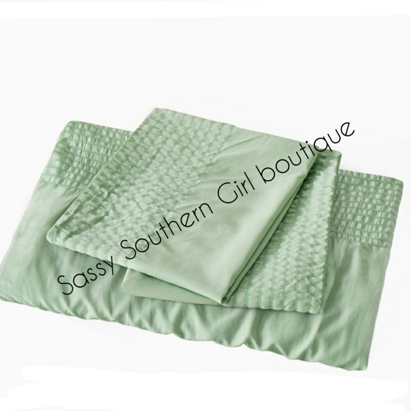 🆕⭐Seafoam green cottage seersucker duvet cover set - Picture 4 of 10